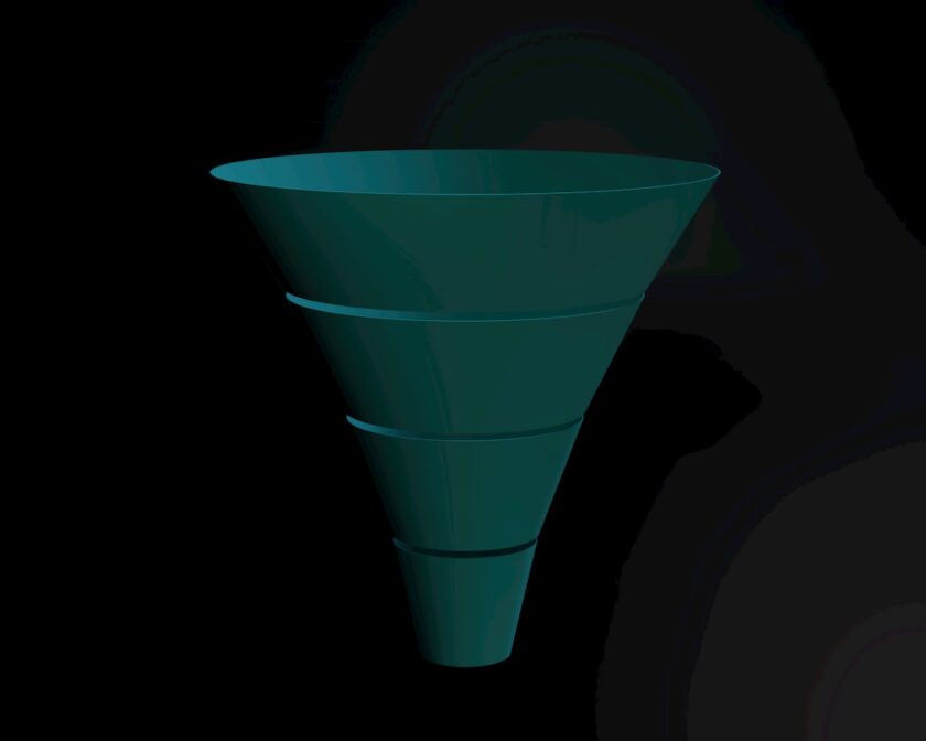 Cover illustration showing an affiliate marketing funnel from traffic to commission