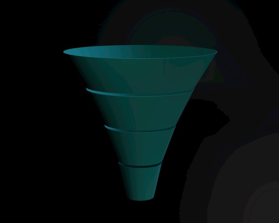 Cover illustration showing an affiliate marketing funnel from traffic to commission