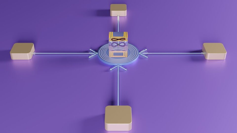 n8n AI agent workflows illustrated as a modular automation map with triggers, tools, decisions, and feedback loops